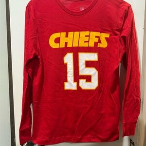 NFL Kids Long Sleeve Chiefs Red Yellow #15 Tee